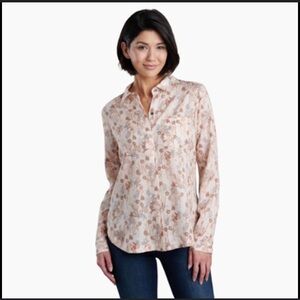 Kuhl women’s Hadley button up floral long sleeve shirt medium